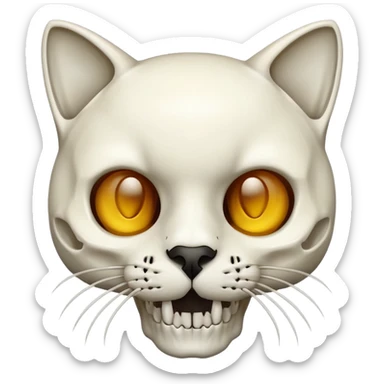 Cat skull sticker
