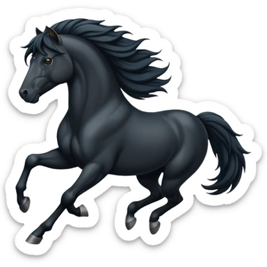 black stallion running pose sticker