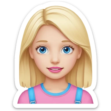 Blonde blue eye clean girl with pink braces sticker