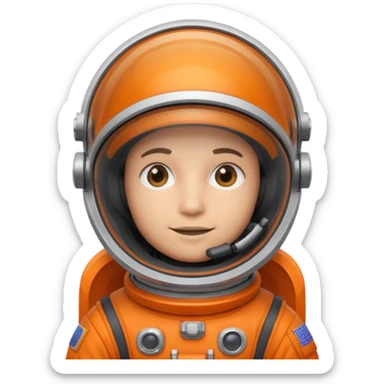 Engineer in an orange astronaut suit sticker