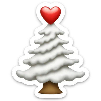 White Christmas tree with heart from the hands  sticker