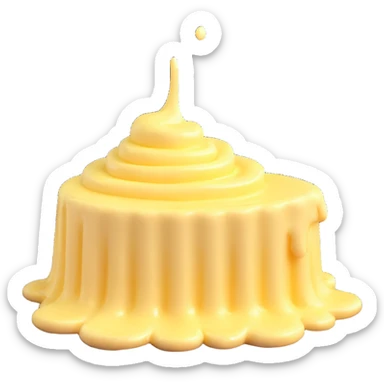 butter curl with a tiny pat of melting butter on top sticker