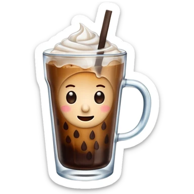 Cafe con hielo en una taza que diga ami sticker