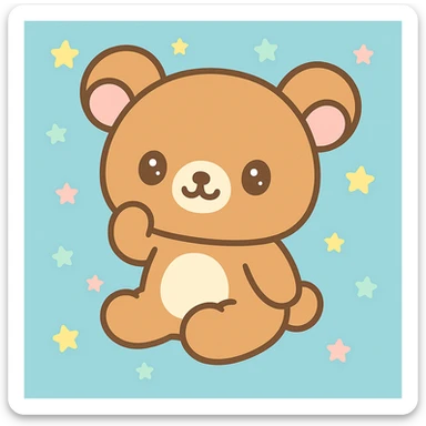 Change the background color to pastel blue, keep the kawaii style. sticker