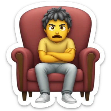 Person Waiting angry in a armchair sticker