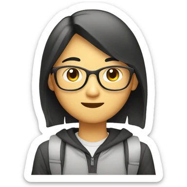 asian student chatting sticker