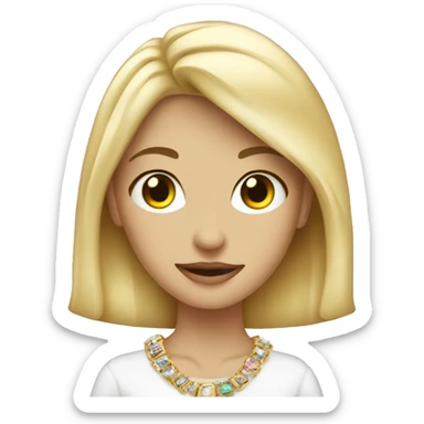 blonde girl with jewelry cup sticker