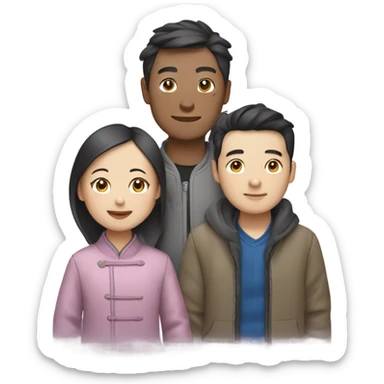 chinese siblings woman and man designers sticker