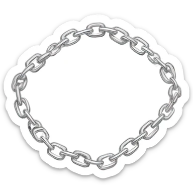 Realistic silver chain bracelet  sticker