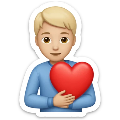 make an emoji of hugging a heart, one person. it's supposed to show a level of gratitude sticker