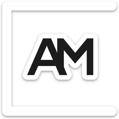 clean and modern logo for the letters AM, suitable for branding sticker