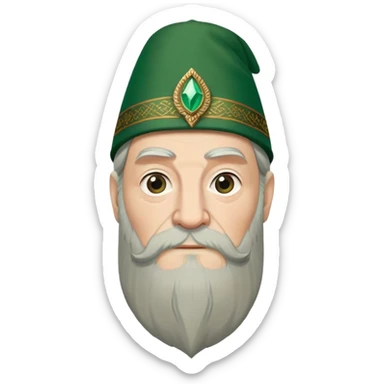 albus dumbledore from harry potter with green turkish fez hat and decorative motifs sticker