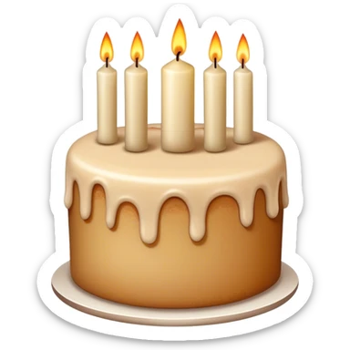 beige cake vintage with candles sticker