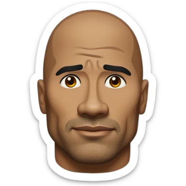 The rock Dwayne Johnson with eyebrow raise sticker