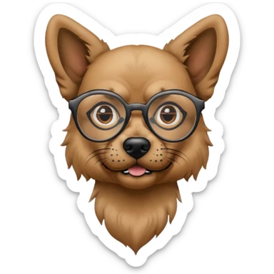 tattooed dog with heavy face tattooes and glassess sticker