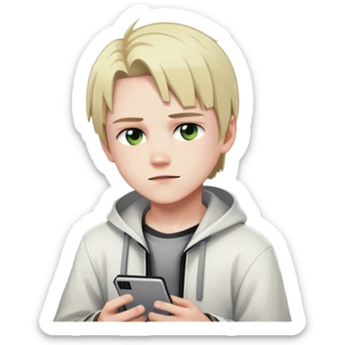 A 14-year-old anime boy who plays alongside OCG in GTA, Steve in Minecraft,  sticker