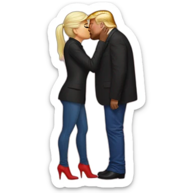 trump kissing kanye sticker