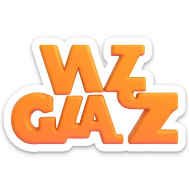 simple, clean, 3D text image with the word 'gáz' centered, no emoji or face, transparent background sticker