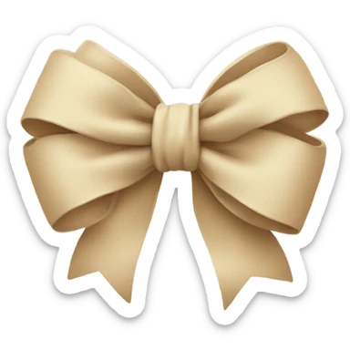 beige bow sticker