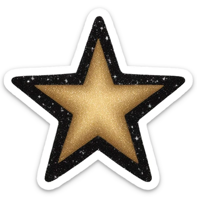 Black glittery star sticker