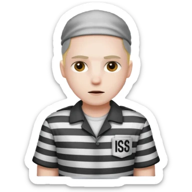 criminal in jail behind bars the bars should be in front of the person sticker