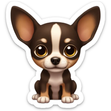 little dog pincher kinda chihuahua, with solid dark brown color sticker