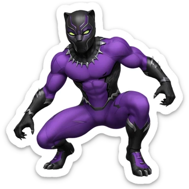 Black panther doing signature move sticker