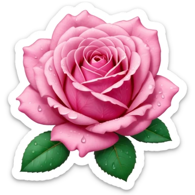 “A Polaroid-style photo of a pink rose  sticker