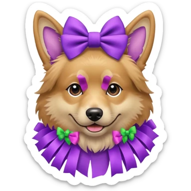 Alsatian with purple bows sticker