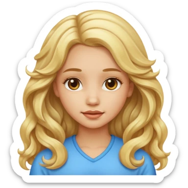 Girl with light skin long blonde wavy hair sticker