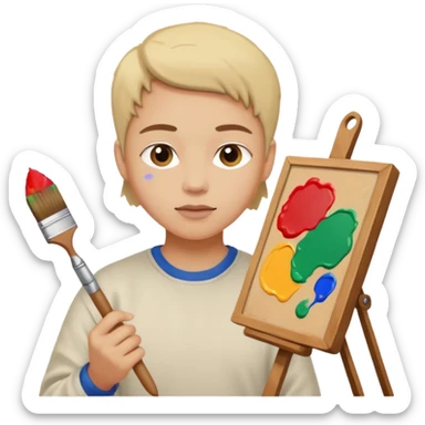 artiste peintre à sticker