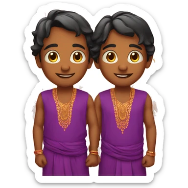 Indian Festival with twin boys sticker