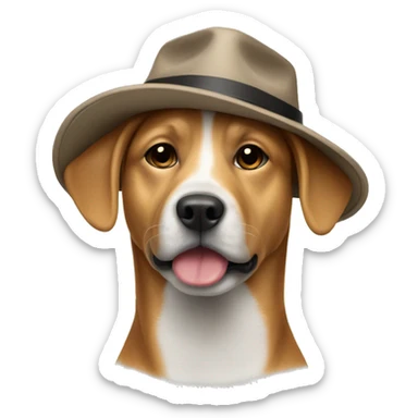 Chien avec chapeau sticker