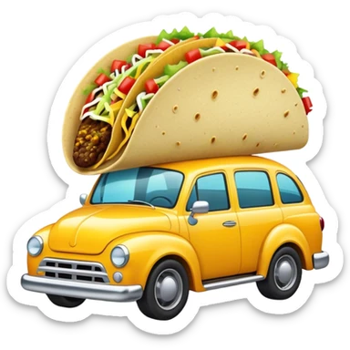 car eating tacos sticker