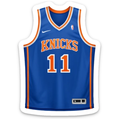 new york knicks basketball jersey featuring the number 11 sticker