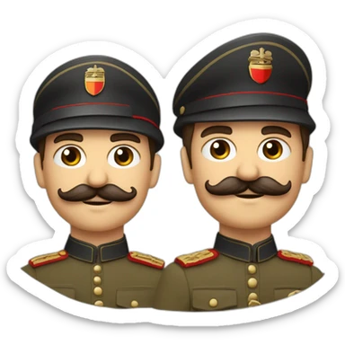 Soldat allemand 2ème guerre mondiale brun avec moustache et brassard rouge sticker