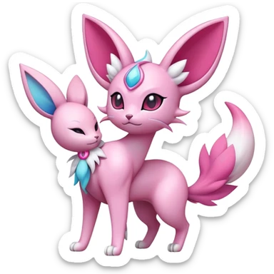 Espeon-Sylveon-Skitty-Fakémon-hybrid-creature (full body)  sticker