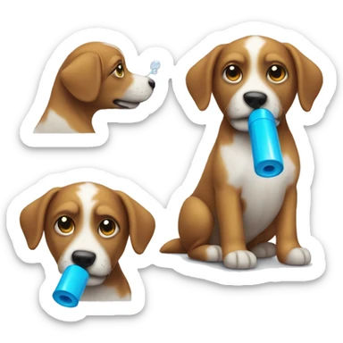 Make a dog with a water gun sticker