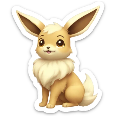 Kawaii Shiny Pastel Eevee Full Body sticker