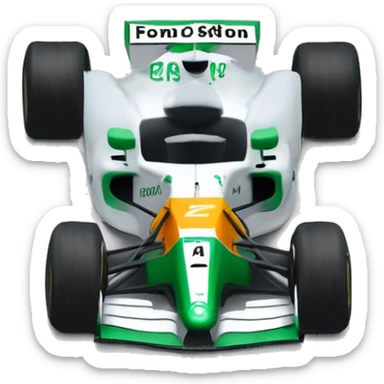 genera un coche de formula 1 de Fernando Alonso, tiene que ser verde y con el estudo de aston martin sticker