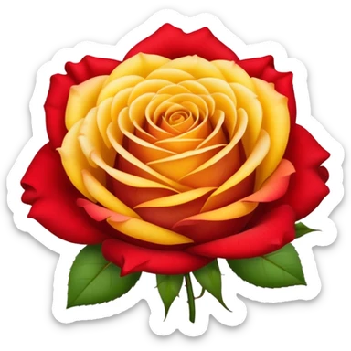 roses with gradient on petal starts yellow and bottom is red make a bouquet of them lots of gradient on every petal  sticker
