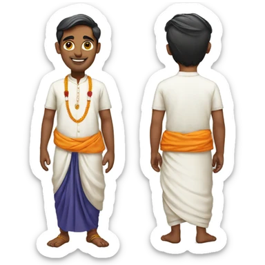 Hindu priest with dhoti and kurta sticker