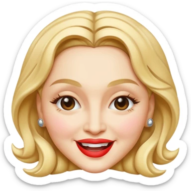 Madonna, portrait, winking sticker