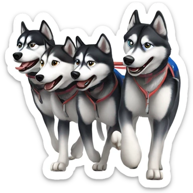 Nordic team huskies dog sled sticker