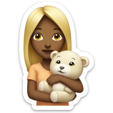 girl with baby plushy sticker