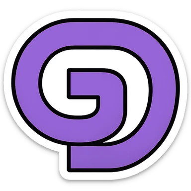 Create a modern, minimalist icon using the letters 'GD' in a creative, abstract way, inspired by the provided 'PW' icon. The design should merge or intertwine the 'G' and 'D' into a unique, memorable shape suitable for a tech brand. Use the color hsl(250, 60%, 70%) for the main shape, with a background in hsl(251, 100%, 95%). No gradients, no text, just the stylized 'GD' as a shape. sticker