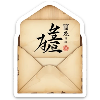 An ancient Japanese envelope sticker