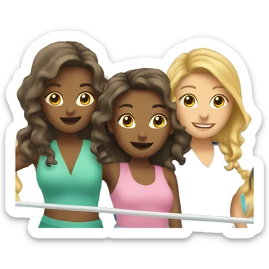 Three girls on a cruise sticker