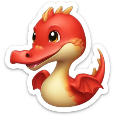litle dragon red 2d like telegram duck sticker