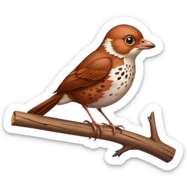 A curious fox sparrow perched on a thin branch. sticker